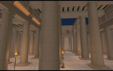Hypostyle hall of the Mortuary Temple of Thutmose III in Dayr al-Bahri in the state of 2017-08-31