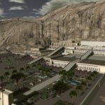 birdview of the 3D model of Dayr al-Bahri