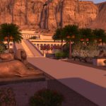 slider picture of the model of the Garden of Amun on the lower courtyard of the Hatshepsut temple