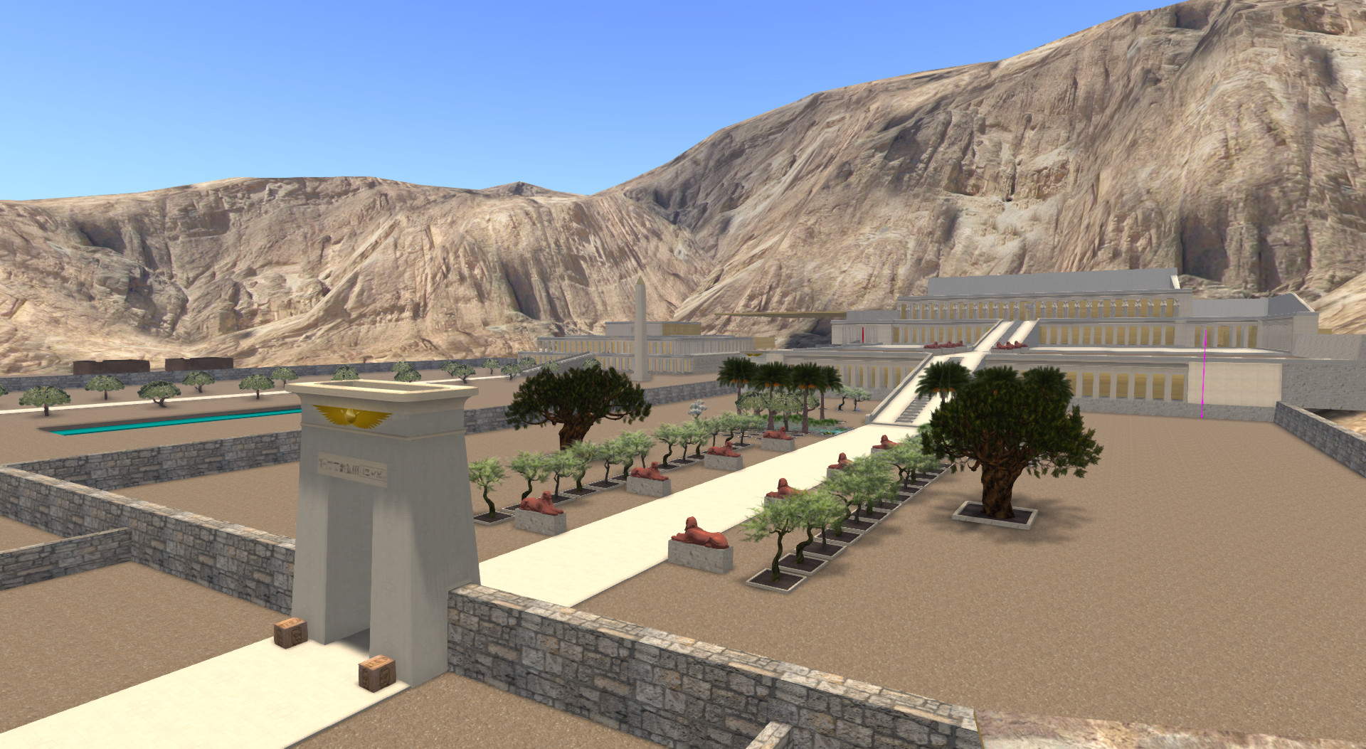 3D model of Dayr al-Bahri in the construction phase