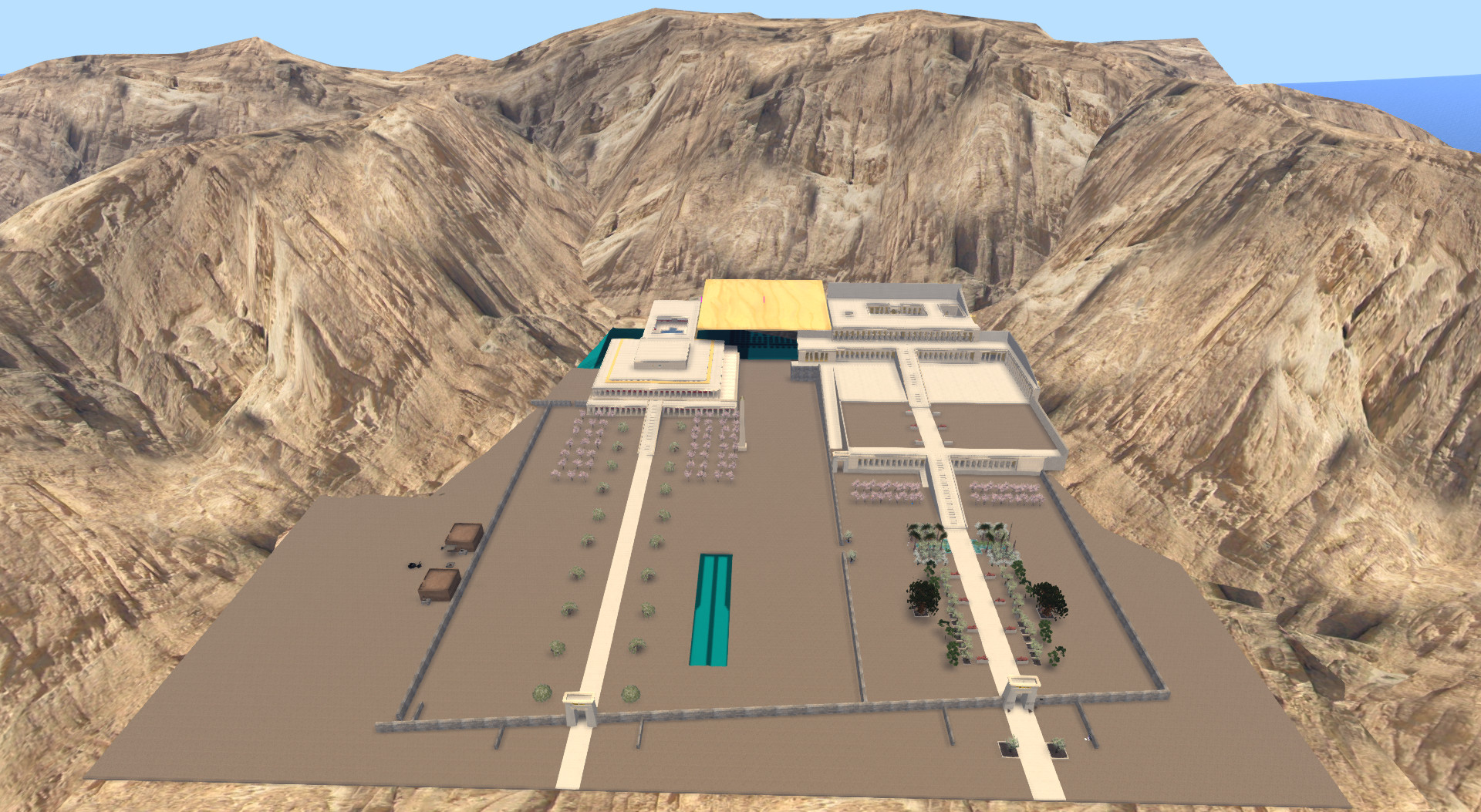 3D model of Dayr al-Bahri in the construction phase