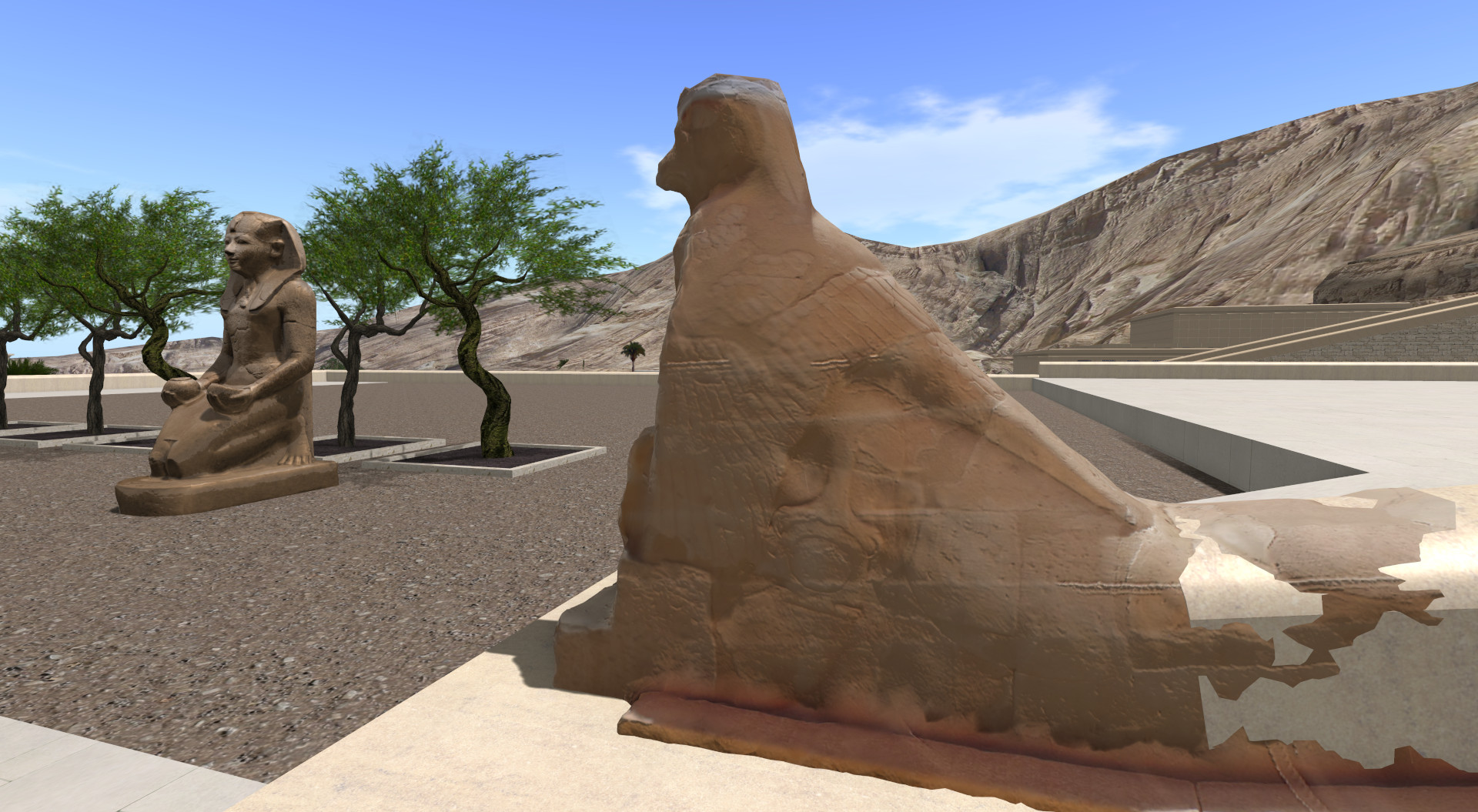 Horus falcon statue of the upper ramp in the Hatshepsut temple