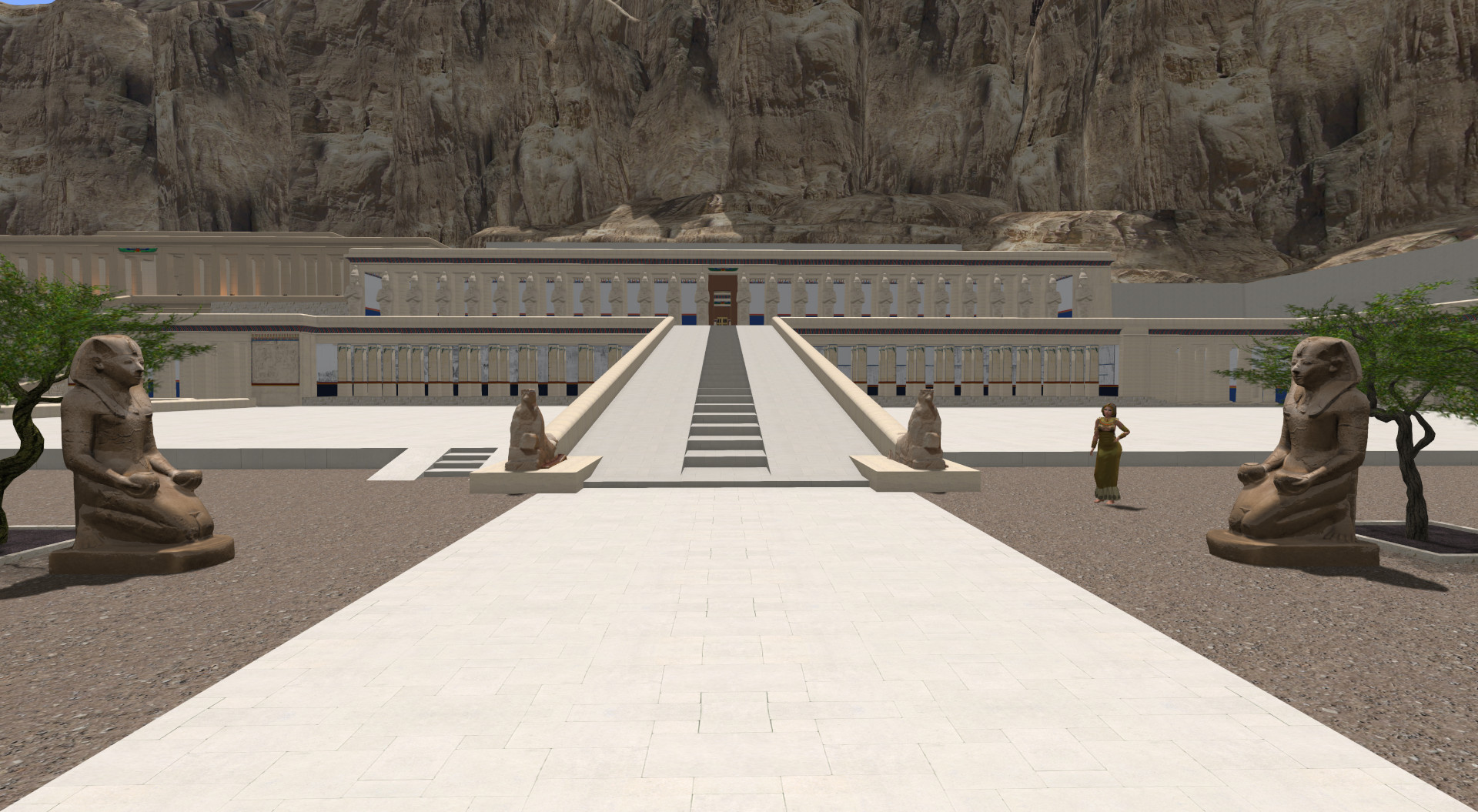 Horus falcon statue of the upper ramp in the Hatshepsut temple